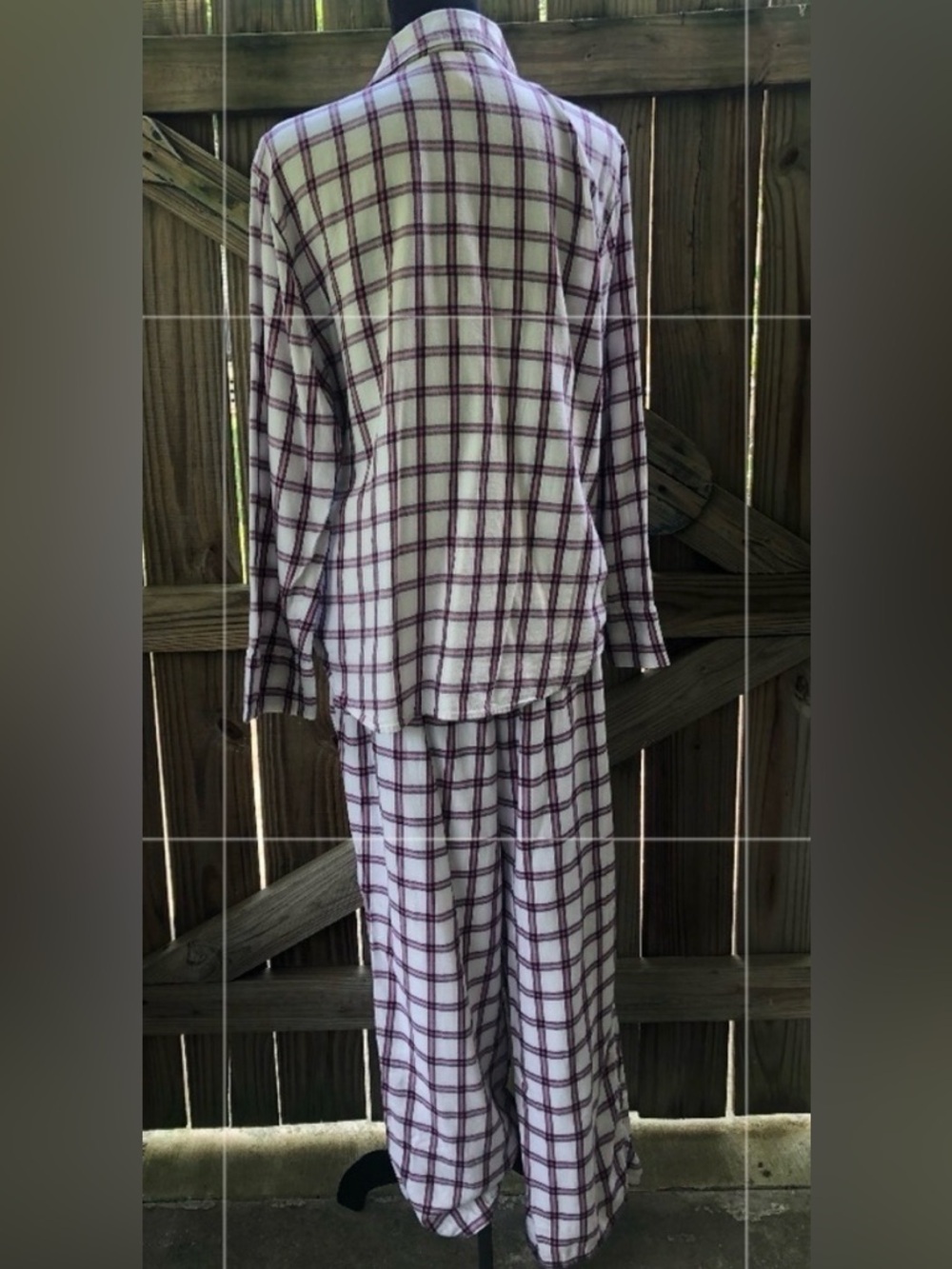 Victoria’s Secret Long Sleeve Pink Plaid Button Up Drawstring Pajama Set Size L - Picture 3 of 10